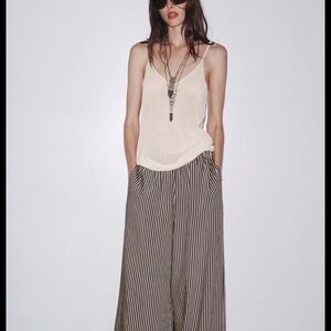 Zara Black and White Striped Pants